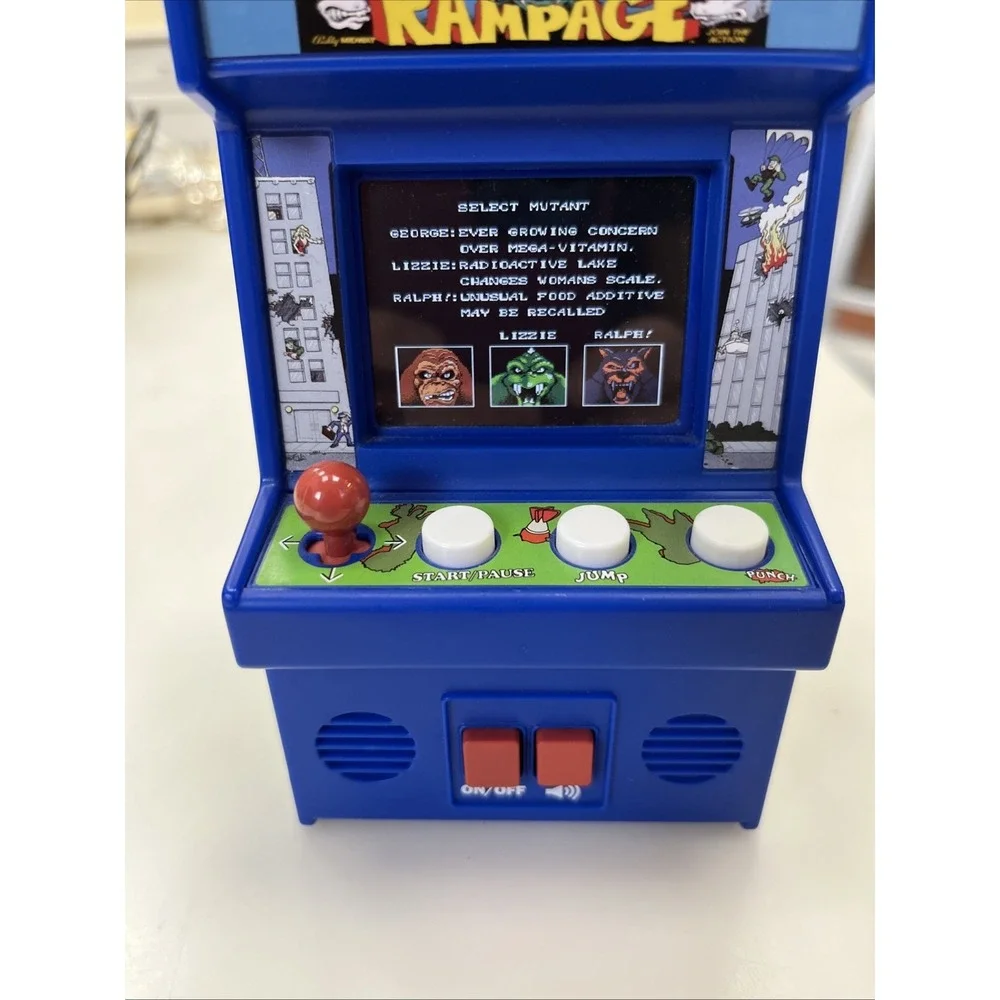 Rampage Mini Arcade Machine Retro Handheld Game Tested & Working